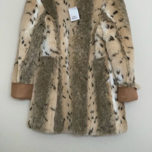 VTG Talbots women Size MP brown suede faux fur animal print reversible JacketNWT - Picture 11 of 16